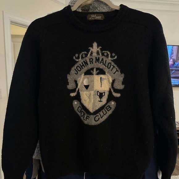 Vintage John R Malott Black Golf Club Wool Sweater - XS - Picture 9 of 16